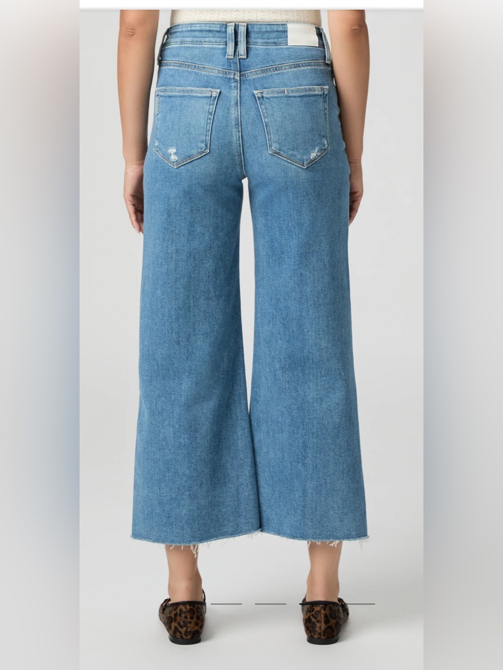 14•PAIGE Petite Anessa High Rise Ankle Wide leg Raw Hem Jeans